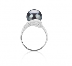 10-11mm AAA Quality Perla Tahití Anillo in Maddie Negro