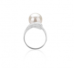 10-11mm AAAA Quality Perla de Agua Dulce Anillo in Maddie Blanco