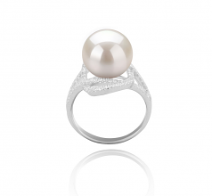 10-11mm AAAA Quality Perla de Agua Dulce Anillo in Maddie Blanco