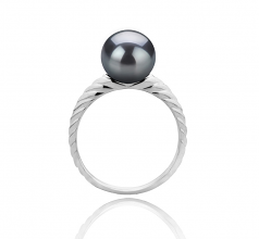 8-9mm AAAA Quality Perla de Agua Dulce Anillo in Mada Negro