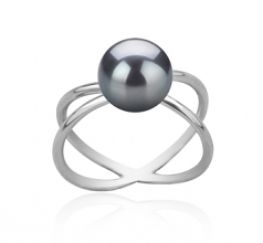 8-9mm AAA Quality Perla de Agua Dulce Anillo in Esty Negro