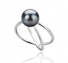 8-9mm AAA Quality Perla de Agua Dulce Anillo in Esty Negro