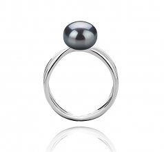 8-9mm AAA Quality Perla de Agua Dulce Anillo in Esty Negro