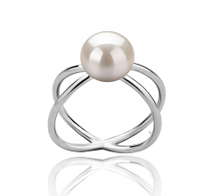 8-9mm AAA Quality Perla de Agua Dulce Anillo in Esty Blanco