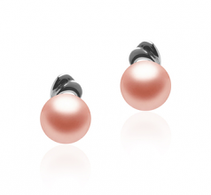 5-6mm AAA Quality Perla de Agua Dulce Pendientes in Aria Rosa