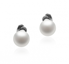 5-6mm AAA Quality Perla de Agua Dulce Pendientes in Aria Blanco