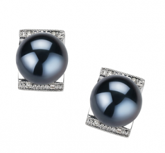 8-9mm AA Quality Perla Akoya Japonesa Pendientes in Francine Negro