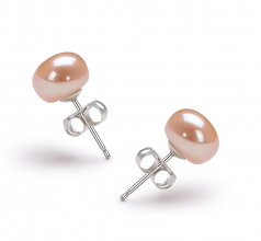 7-8mm AA Quality Perla de Agua Dulce Pendientes in Rosa