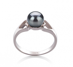 6-7mm AA Quality Perla de Agua Dulce Anillo in Jessica Negro