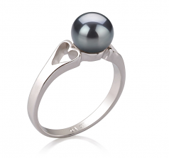 6-7mm AA Quality Perla de Agua Dulce Anillo in Jessica Negro