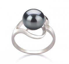 9-10mm AA Quality Perla de Agua Dulce Anillo in Sadie Negro