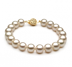 8-8.5mm AAAA Quality Perla de Agua Dulce Pulsera in Blanco