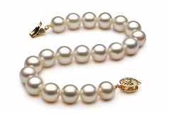 8-9mm AAA Quality Perla de Agua Dulce Pulsera in Blanco