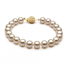 7-8mm AAAA Quality Perla de Agua Dulce Pulsera in Blanco