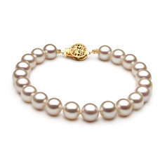 7-8mm AAA Quality Perla de Agua Dulce Pulsera in Blanco