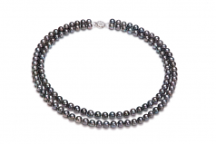 6-7mm AA Quality Perla de Agua Dulce Collar in Alexandra Negro