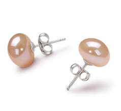 9-10mm AA Quality Perla de Agua Dulce Pendientes in Rosa