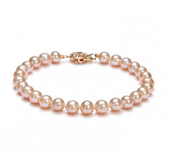 6-7mm AAA Quality Perla de Agua Dulce Pulsera in Rosa