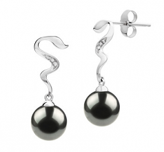 8-9mm AAA Quality Perla Akoya Japonesa Pendientes in Tamara Negro