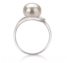 9-10mm AA Quality Perla de Agua Dulce Anillo in Sadie Blanco