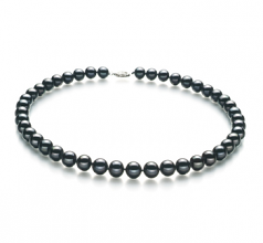 Collar de perlas Perla de Agua Dulce de calidad AA de 8.5 a 9mm en color Negro