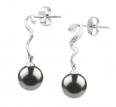 8-9mm AAA Quality Perla Tahití Pendientes in Tamara Negro