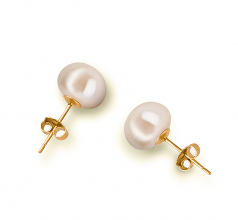 8-9mm AAA Quality Perla de Agua Dulce Pendientes in Blanco