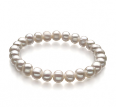 6-7mm A Quality Perla de Agua Dulce Pulsera in Bliss Blanco