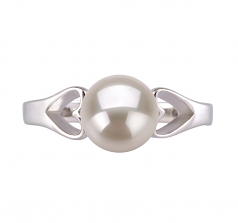 6-7mm AA Quality Perla de Agua Dulce Anillo in Jessica Blanco