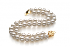 6-7mm AA Quality Perla de Agua Dulce Pulsera in Lola Blanco