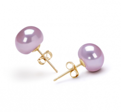 9-9.5mm AAA Quality Perla de Agua Dulce Pendientes in Lavanda