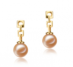 Par de pendientes de perlas Perla de Agua Dulce de calidad AAAA de 6 a 7mm en color Rosa