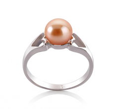 6-7mm AA Quality Perla de Agua Dulce Anillo in Jessica Rosa