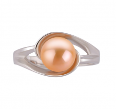 Anillo de perlas Perla de Agua Dulce de calidad AAA de 6 a 7mm en color Rosa