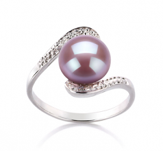 9-10mm AA Quality Perla de Agua Dulce Anillo in Chantel Lavanda