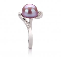 9-10mm AA Quality Perla de Agua Dulce Anillo in Chantel Lavanda