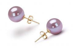 9-10mm AAAA Quality Perla de Agua Dulce Pendientes in Lavanda