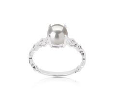 7.5-8mm AAAA Quality Perla de Agua Dulce Anillo in Dawn Blanco