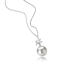 Colgante de perlas Perla Agua Dulce - Edison de calidad AA+ de 12 a 13mm en color Blanco