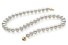 Collar de perlas Perla Akoya Japonesa de calidad Hanadama - AAAA de 8.5 a 9mm en color Blanco