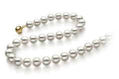 Collar de perlas Perla Akoya Japonesa de calidad Hanadama - AAAA de 8.5 a 9mm en color Blanco