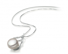 Colgante de perlas Perla de Agua Dulce de calidad AA de 12 a 13mm en color Blanco