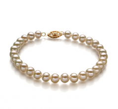 5-5.5mm AA Quality Perla de Agua Dulce Pulsera in Blanco