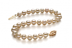 Pulsera de perlas Perla de Agua Dulce de calidad AA de 5 a 5.5mm en color Blanco