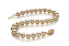 5-5.5mm AA Quality Perla de Agua Dulce Pulsera in Blanco