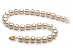 6.5-7.5mm AA Quality Perla de Agua Dulce Collar in Blanco