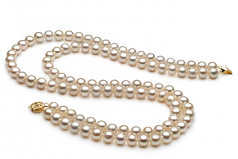 7.5-8.5mm AA Quality Perla de Agua Dulce Collar in Blanco