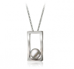 Colgante de perlas Perla de Agua Dulce de calidad AA de 7 a 8mm en color Blanco