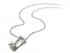 Colgante de perlas Perla de Agua Dulce de calidad AA de 7 a 8mm en color Blanco
