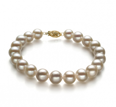 8.5-9mm AA Quality Perla de Agua Dulce Pulsera in Blanco